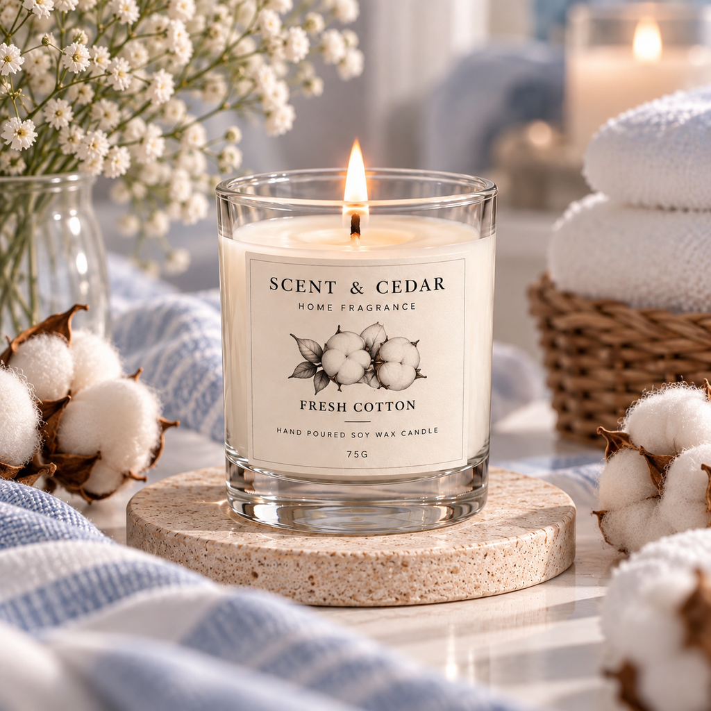Fresh Cotton Scented Soy Wax Candle