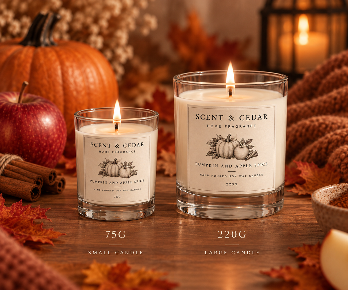 Pumpkin & Apple Spice Scented Soy Wax Candle