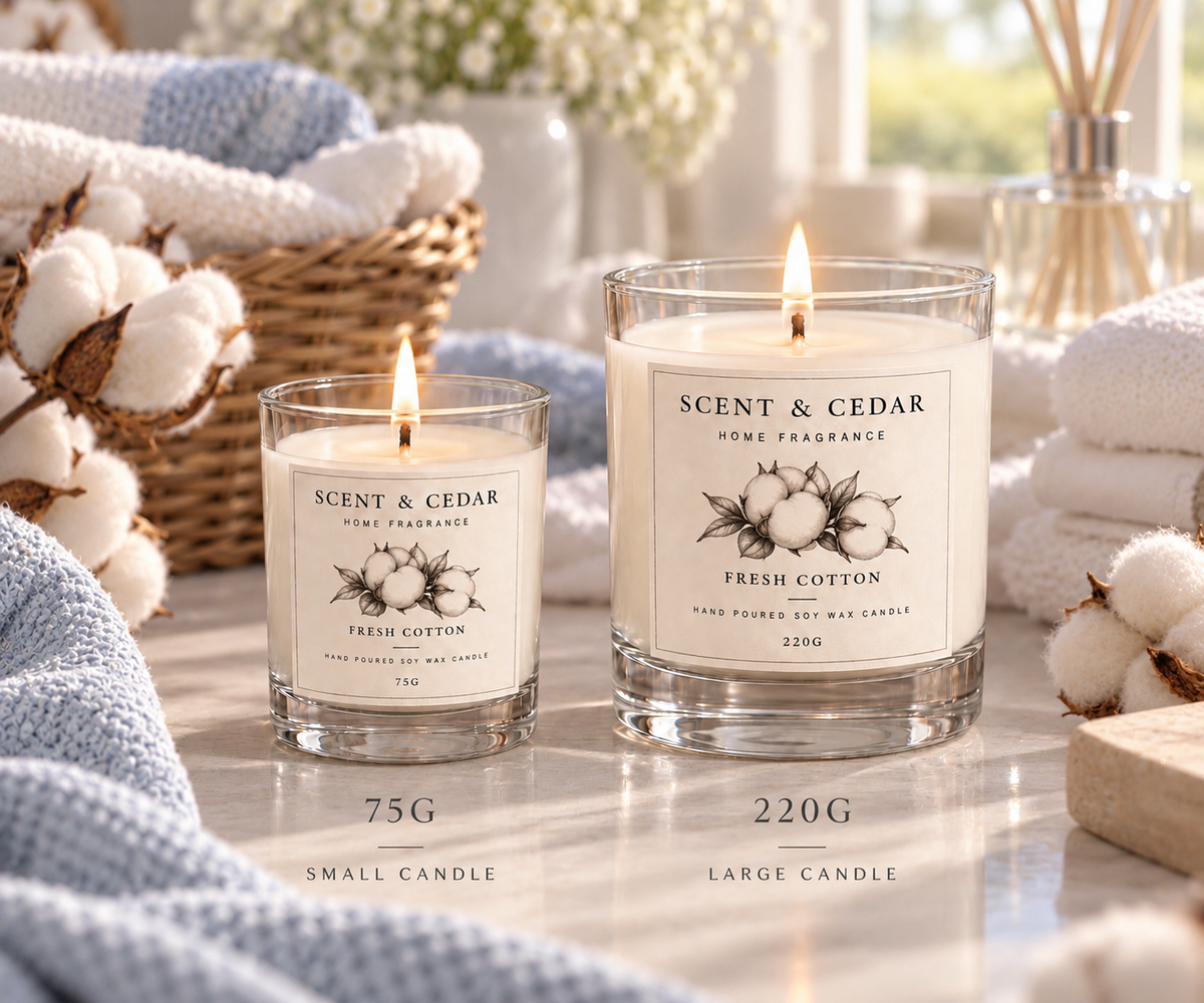 Fresh Cotton Scented Soy Wax Candle