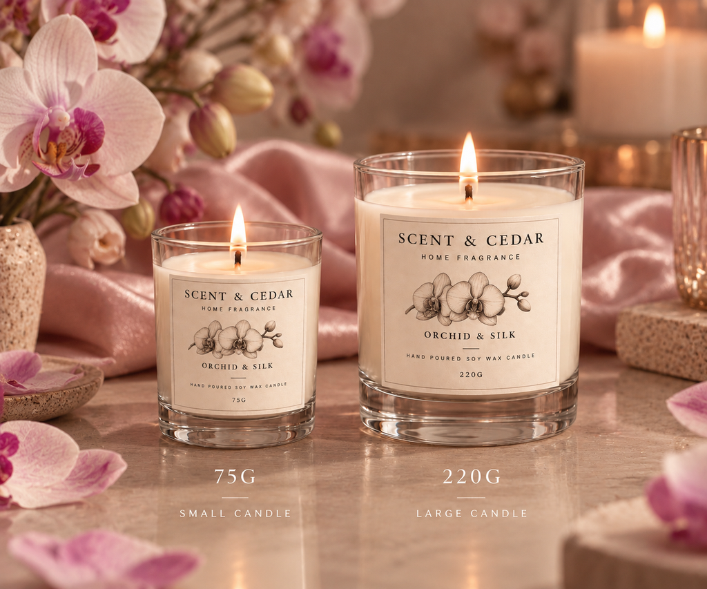 Orchid & Silk Scented Soy Wax Candle