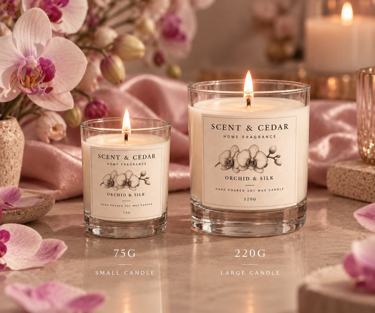 Orchid & Silk Scented Soy Wax Candle